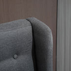 HOMCOM Linen Fabric Upholstery Double Sofa Tufted Loveseat Armless Couch Living Room Furniture with Wood Legs - 28.75*43.25*36.5