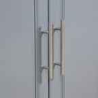 HOMCOM Rolling Kitchen Island with Storage, Portable Kitchen Cart with Stainless Steel Top, Gray - N/A