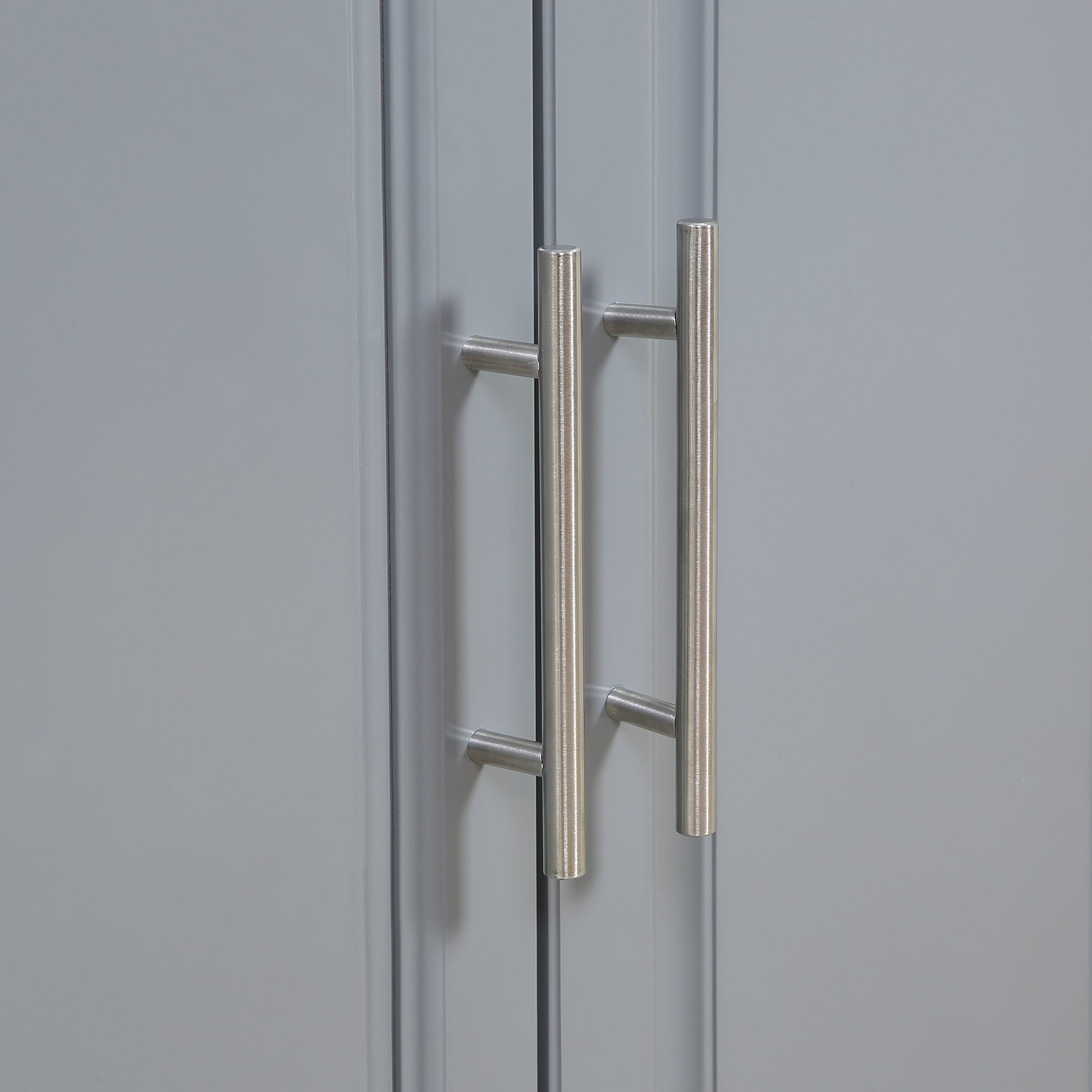 HOMCOM Rolling Kitchen Island with Storage, Portable Kitchen Cart with Stainless Steel Top, Gray - N/A