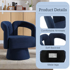 HOMEFUN Boucle Upholstered 360 Degree Swivel Cuddle Barrel Accent Chairs