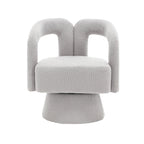 HOMEFUN Boucle Upholstered 360 Degree Swivel Cuddle Barrel Accent Chairs