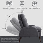 HOMYKA Accent Lounge Chair with Adjustable Backrest Storage Ottoman