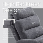 HOMYKA Accent Lounge Chair with Adjustable Backrest Storage Ottoman