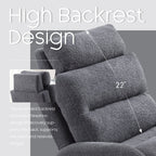 HOMYKA Accent Lounge Chair with Adjustable Backrest Storage Ottoman