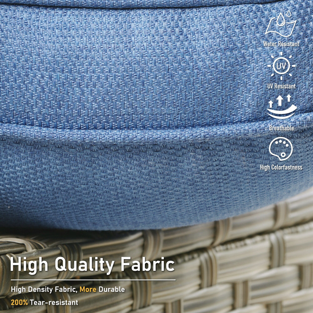 HOOOWOOO 2-piece High Back Wicker Rattan Outdoor Patio Chair Set