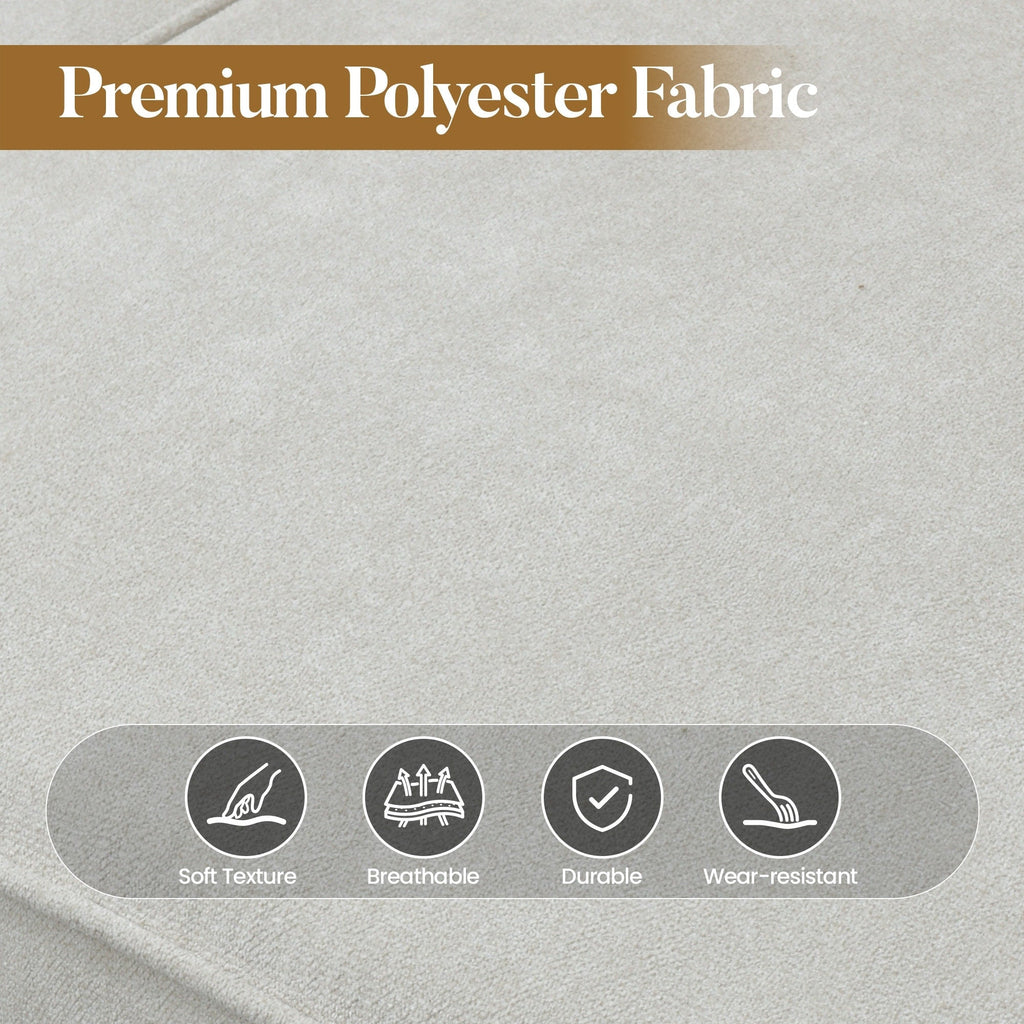 HOOOWOOO Mid-Century 3-Seat Upholstered Sofa with Wood Legs for Living Room