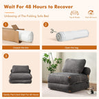 HOOOWOOO Modern Corduroy Fabric Folding Sofa Couch