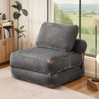 HOOOWOOO Modern Corduroy Fabric Folding Sofa Couch