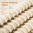 HOOOWOOO Modern Corduroy Fabric Folding Sofa Couch