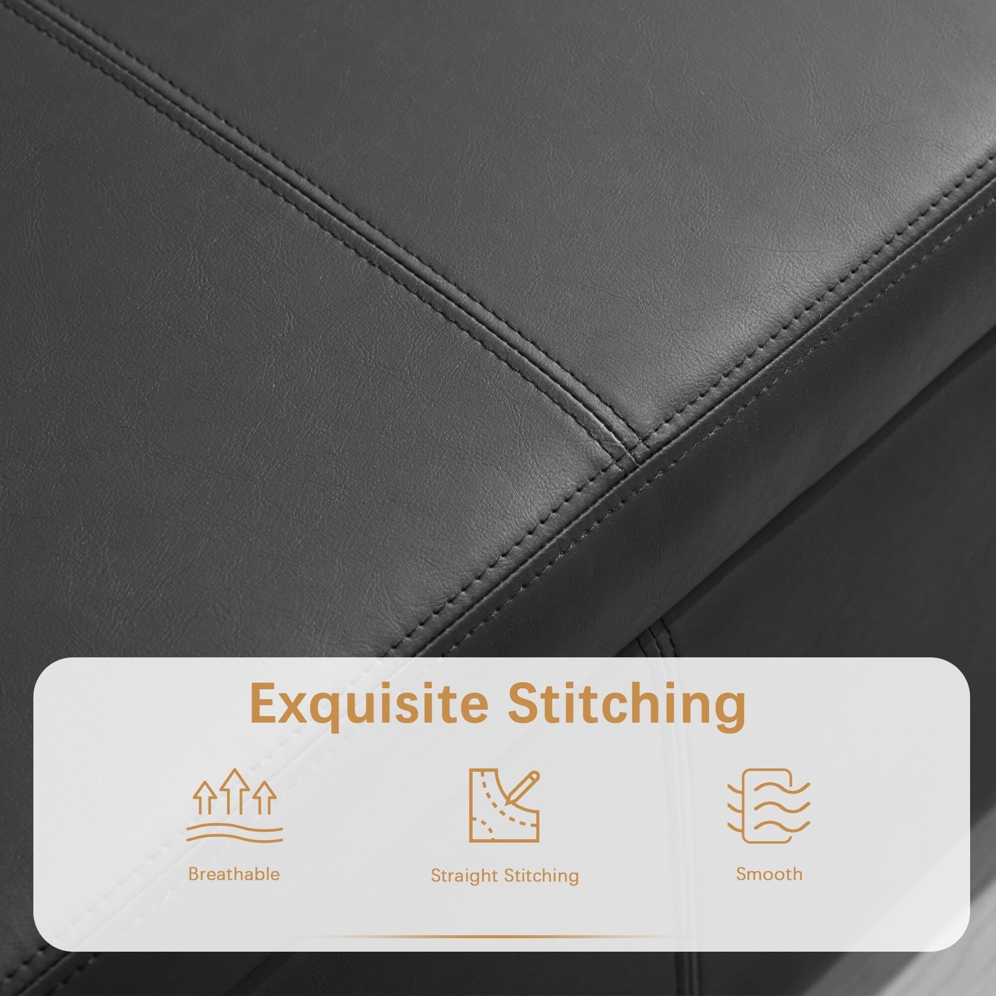 50.3 x 17.50 x 18 Upholstered Rectangular Storage Ottoman-Faux Leather