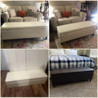 50.3 x 17.50 x 18 Upholstered Rectangular Storage Ottoman-Faux Leather