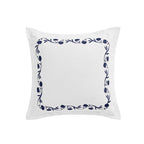 Adeline Midnight Blue Floral Embroidered Cotton Cushion