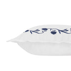 Adeline Midnight Blue Floral Embroidered Cotton Cushion