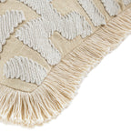 Baja Abstract Cream Fringe Cushion