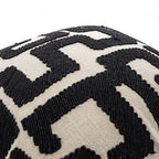 Baja Abstract Monochrome Black Fringe Cushion