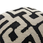 Baja Abstract Monochrome Cream Fringe Cushion