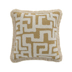 Baja Abstract Tan Fringe Cushion