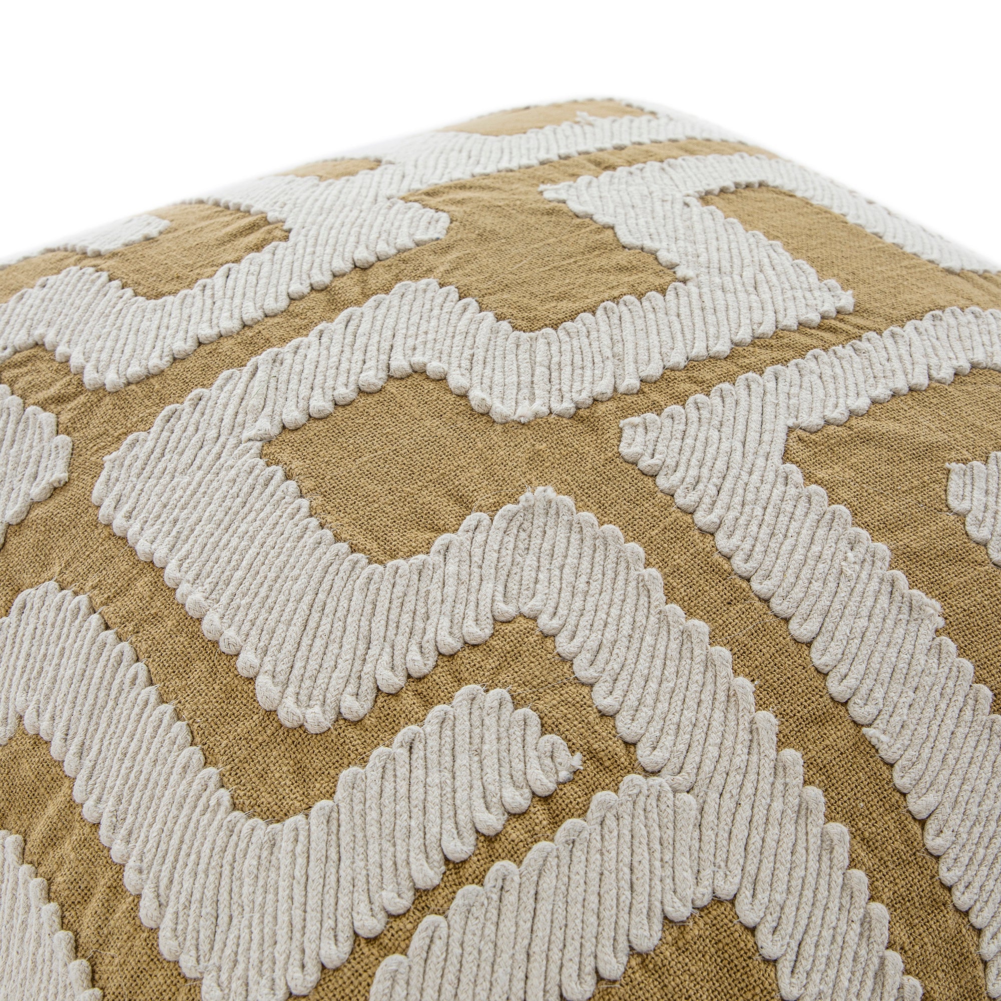 Baja Abstract Tan Fringe Cushion