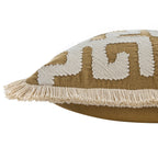 Baja Abstract Tan Fringe Cushion