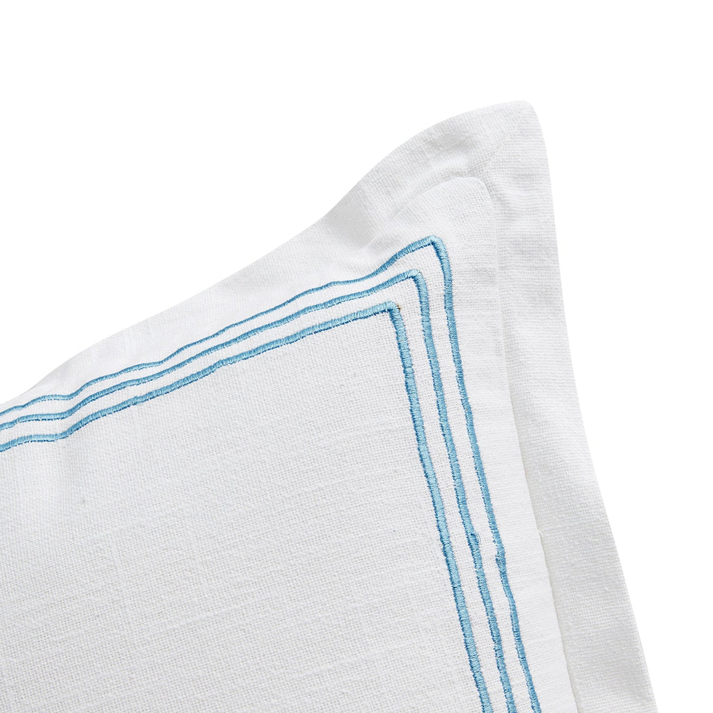 Belvedere Royal Blue Cord Embroidered Cotton Cushion