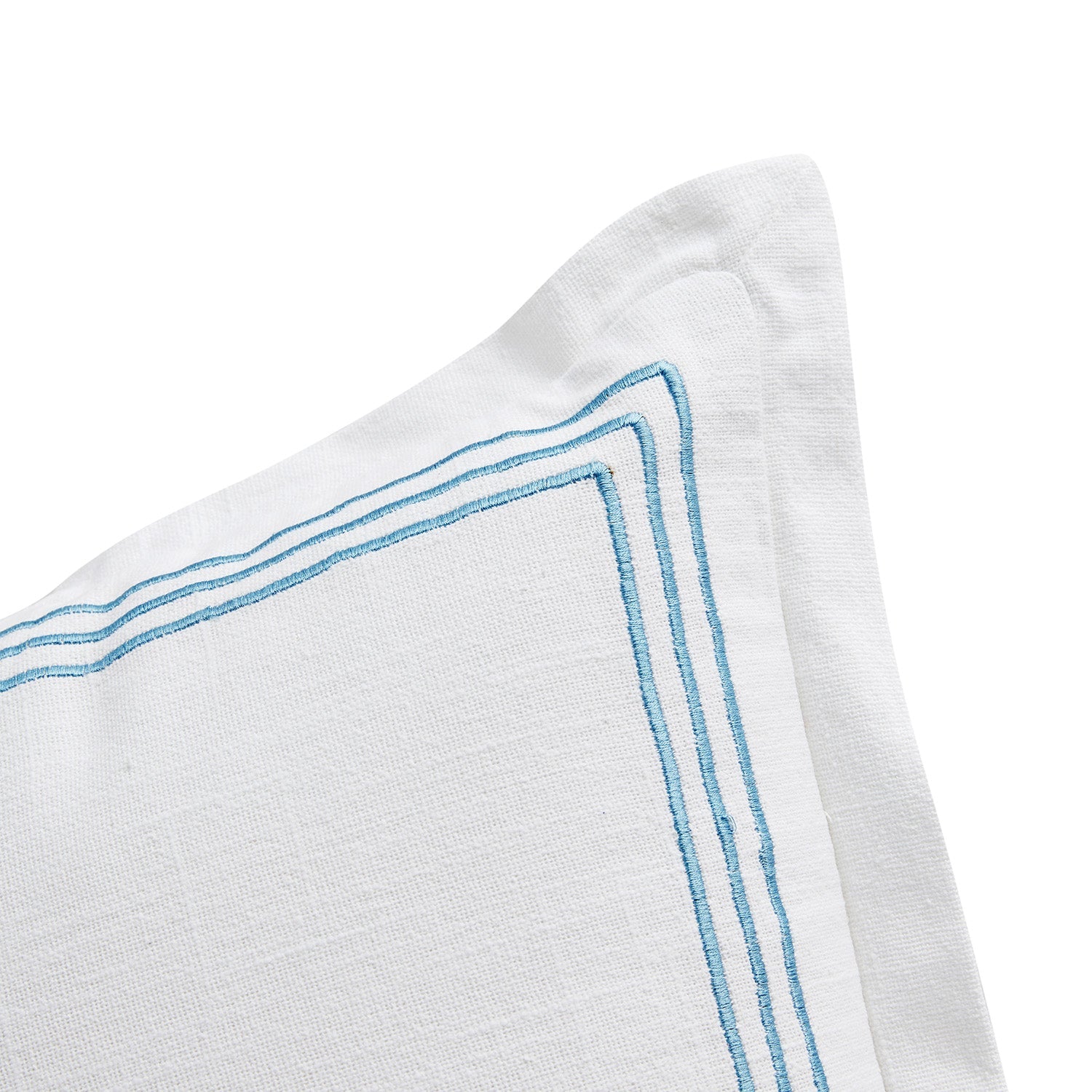 Belvedere Royal Blue Cord Embroidered Cotton Cushion