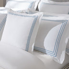 Belvedere Royal Blue Cord Embroidered Cotton Cushion