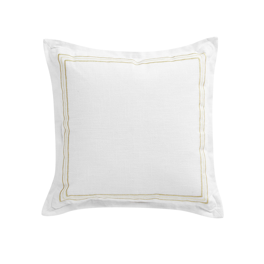 Belvedere Champagne Gold Cord Embroidered Cotton Cushion