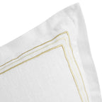 Belvedere Champagne Gold Cord Embroidered Cotton Cushion
