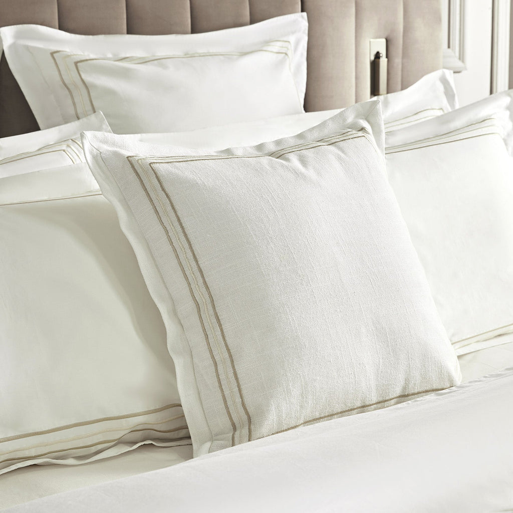 Belvedere Champagne Gold Cord Embroidered Cotton Cushion