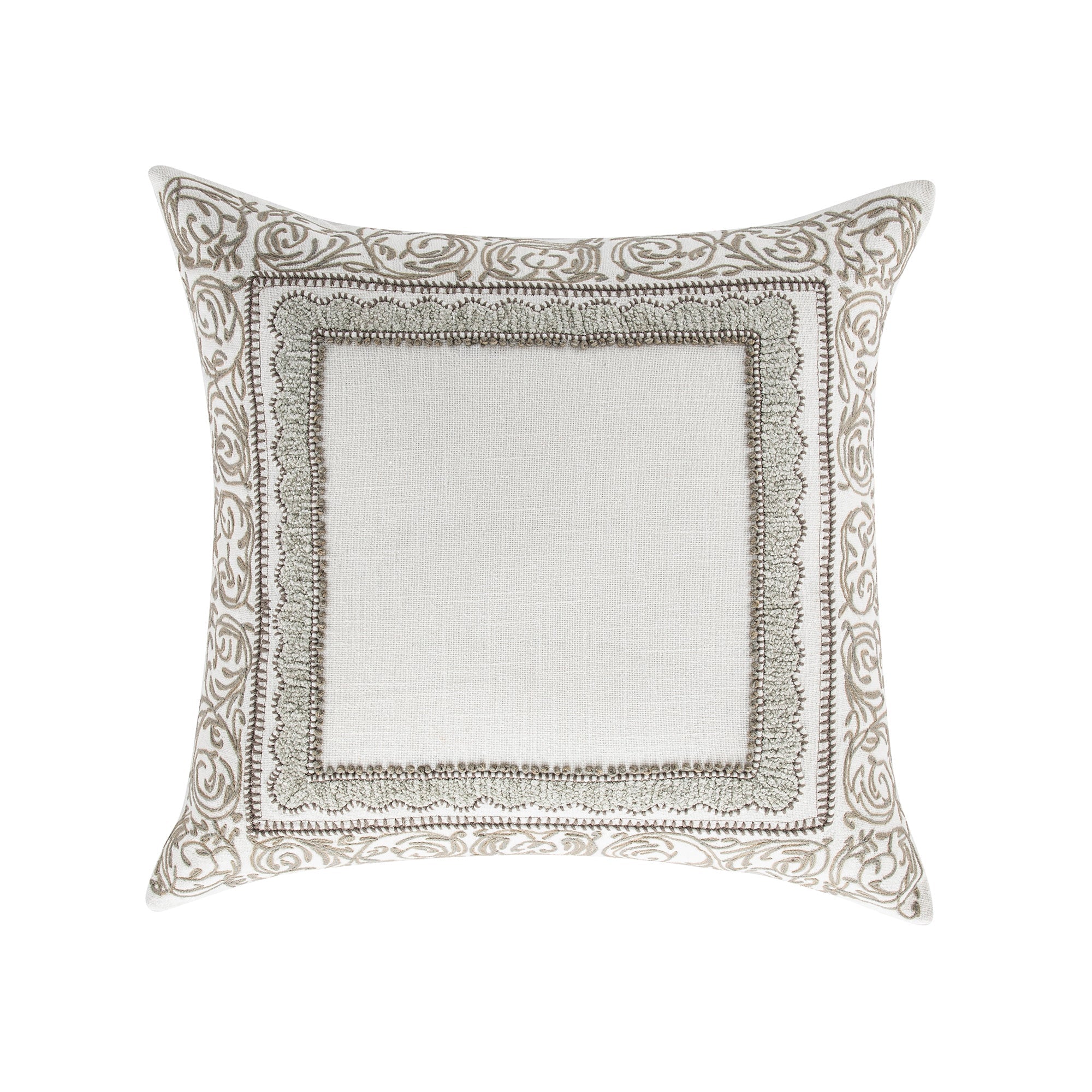 Bloomsbury Frame Chenille Embroidered Cotton Cushion