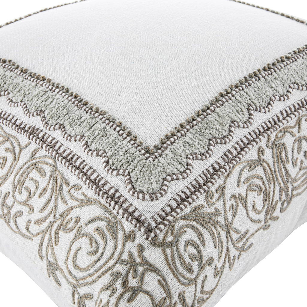 Bloomsbury Frame Chenille Embroidered Cotton Cushion