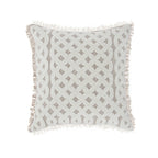Bloomsbury Lattice Grey Crewelwork Wool Embroidered Cushion