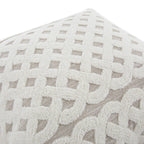 Bloomsbury Lattice Grey Crewelwork Wool Embroidered Cushion