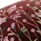 Botanica Collection Mulberry Velvet Hand Embroidered Cushion
