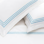 Belvedere Royal Blue Cord Embroidered 300 Thread Count Cotton Percale Duvet Set