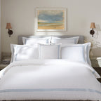 Belvedere Royal Blue Cord Embroidered 300 Thread Count Cotton Percale Duvet Set