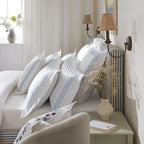 Belvedere Royal Blue Cord Embroidered 300 Thread Count Cotton Percale Duvet Set