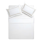 Belvedere Champagne Gold Cord Embroidered 300 Thread Count Cotton Percale Duvet Set