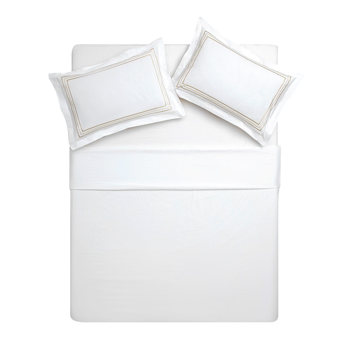 Belvedere Champagne Gold Cord Embroidered 300 Thread Count Cotton Percale Duvet Set