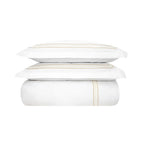 Belvedere Champagne Gold Cord Embroidered 300 Thread Count Cotton Percale Duvet Set