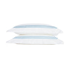 Belvedere Royal Blue Cord Embroidered 300 Thread Count Cotton Percale Oxford Pillowcases - Pair