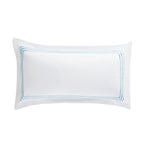Belvedere Royal Blue Cord Embroidered 300 Thread Count Cotton Percale Oxford Pillowcases - Pair