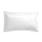 Belvedere Champagne Gold Cord Embroidered 300 Thread Count Cotton Percale Oxford Pillowcases - Pair