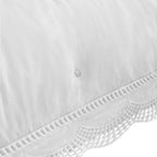 Castillo White Lace Quilted 300 Thread Count Cotton Percale Continental Square Pillowcases - Pair