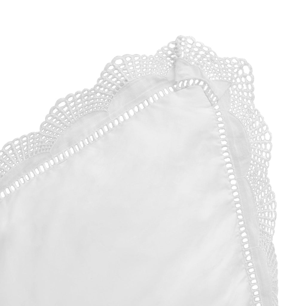 Castillo White Lace 300 Thread Count Cotton Percale Regular Pillowcases - Pair