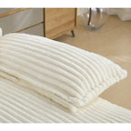 Harmonia 109 W Oversized Corduroy Sofa Bed, Deep Seat Double Lounge Chaise with 4 Pillows