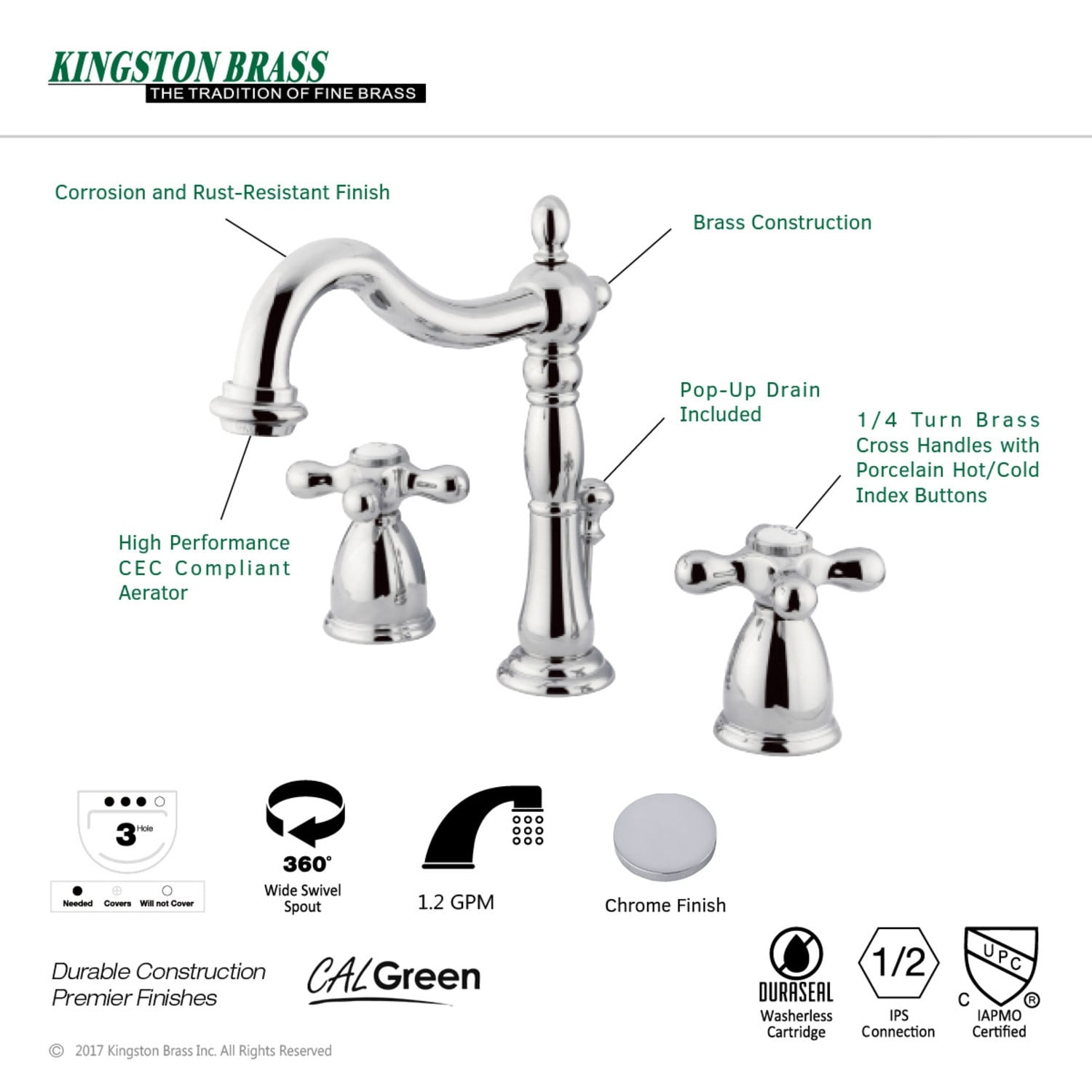 Heritage 8 in. Widespread Bathroom Faucet