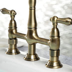 Heritage Bridge Kitchen Faucet with Brass Sprayer