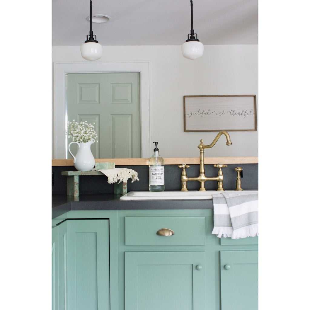 Heritage Bridge Kitchen Faucet with Brass Sprayer