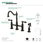 Heritage Bridge Kitchen Faucet with Brass Sprayer
